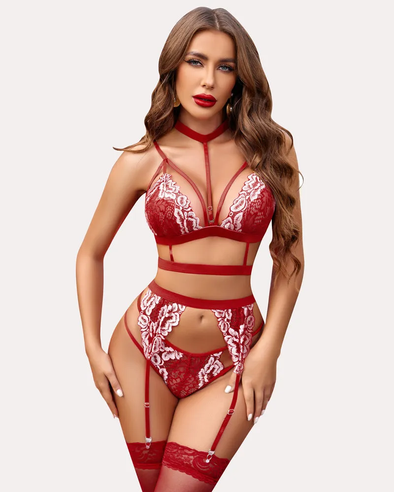 Elegant Colorful Lace Bra and Panty Set