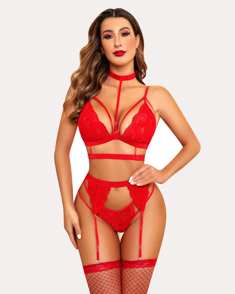 Elegant Colorful Lace Bra and Panty Set
