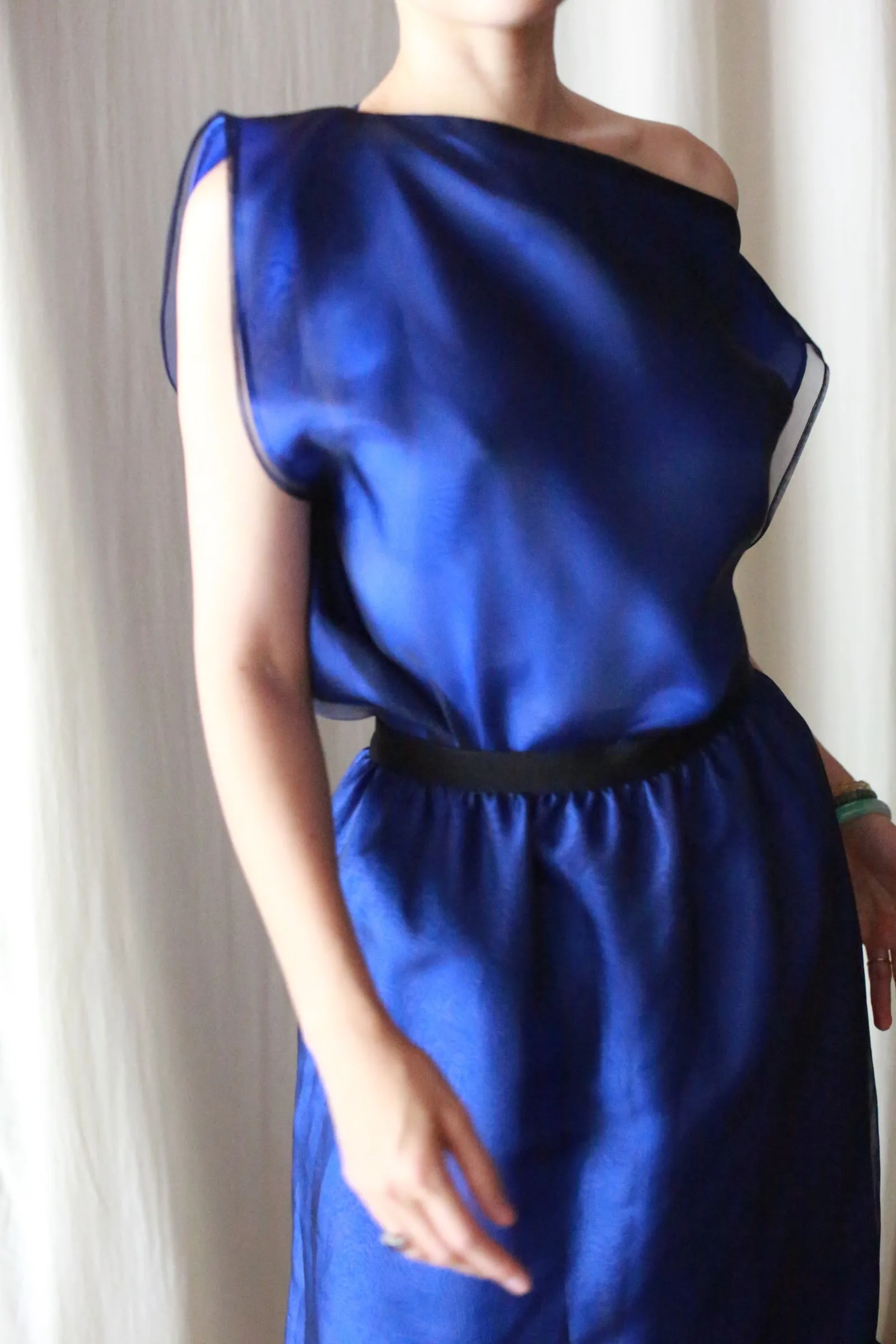 Organza Moonflower Top | Navy & Sapphire
